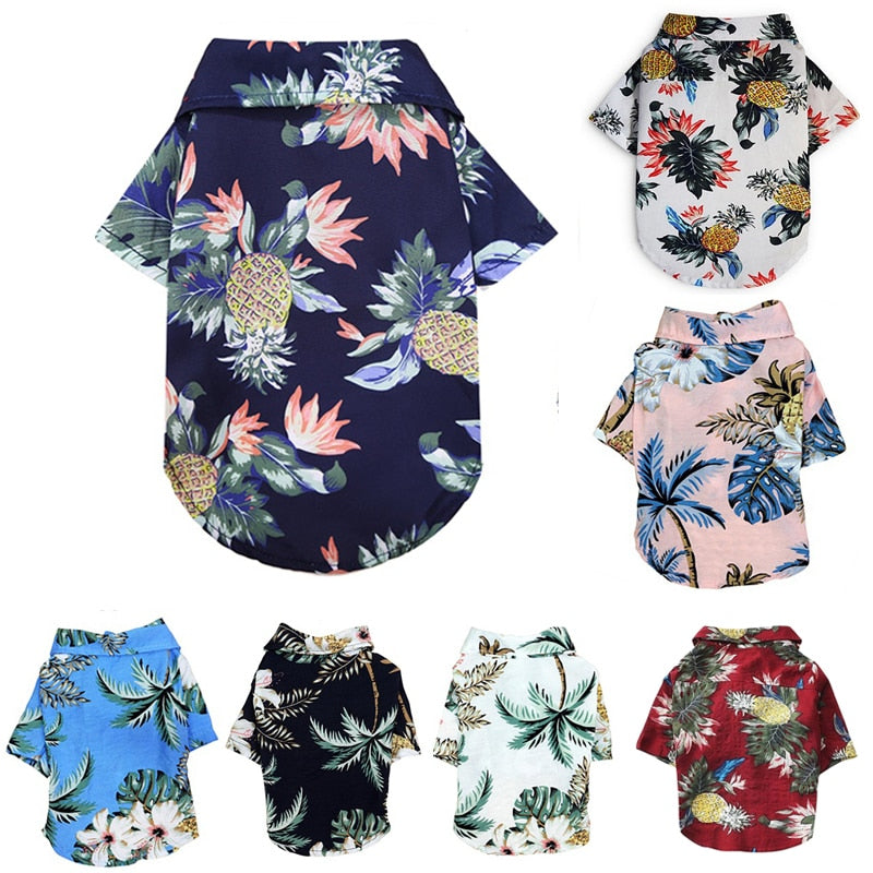 Floral Beach Shirt Jackets For Dogs
