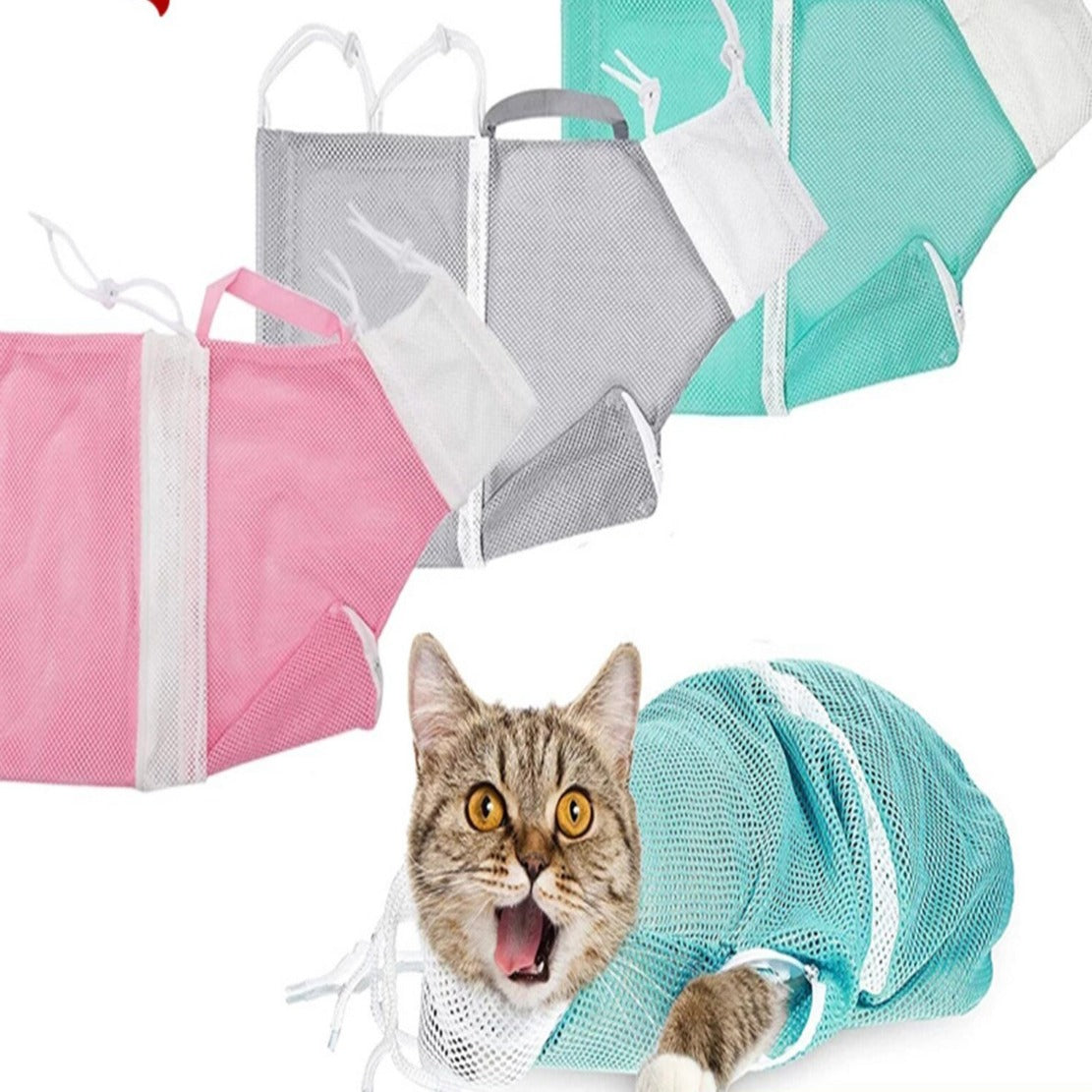 Polyester Cat Bathing Mesh Bag